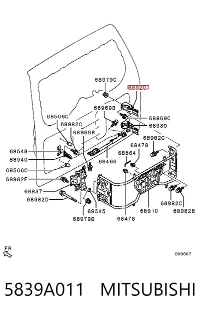 Soporte de rueda de repuesto MITSUBISHI 5839A011