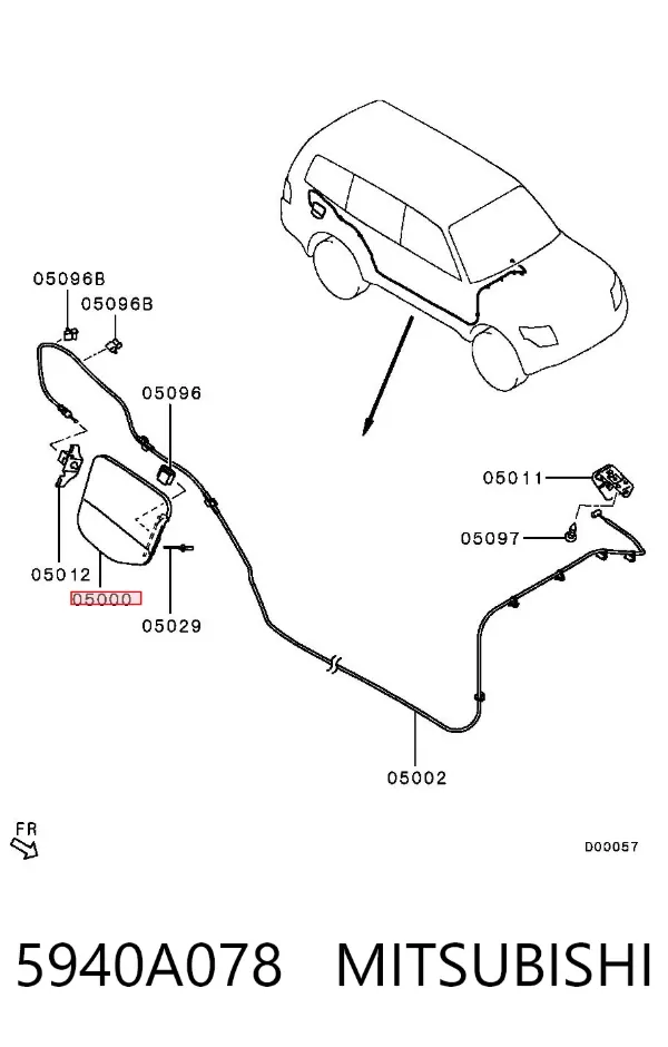 Tapa de la gasolina Mitsubishi Pajero IV LONG