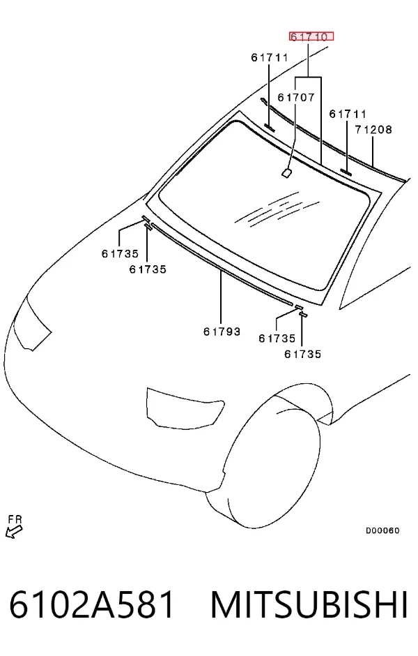 Parabrisas 6102A771 Chrysler