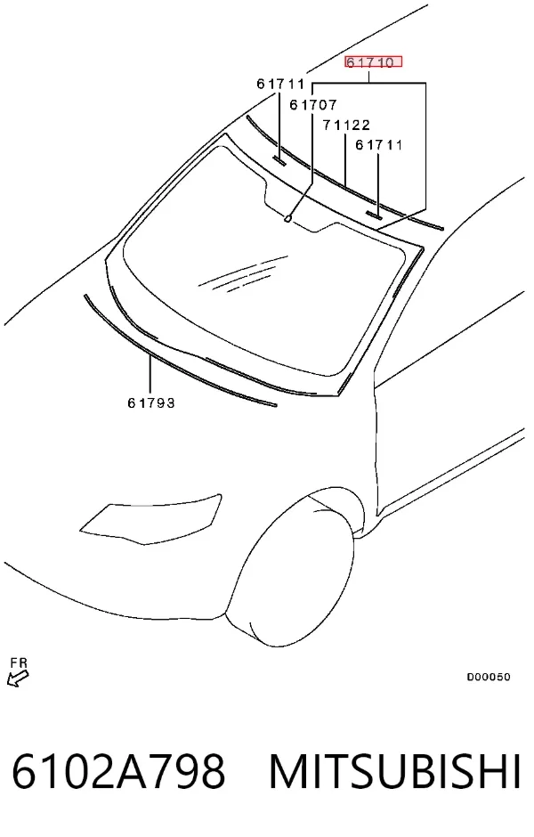 Parabrisas 6102A798 Mitsubishi
