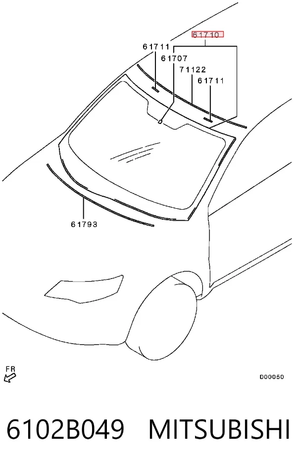 Parabrisas 6102B049 Mitsubishi