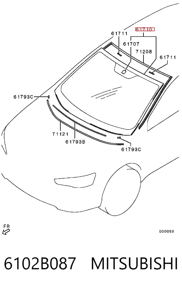 Parabrisas 6102B087 Mitsubishi