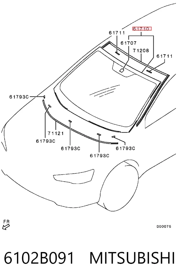 Parabrisas 6102B091 Mitsubishi