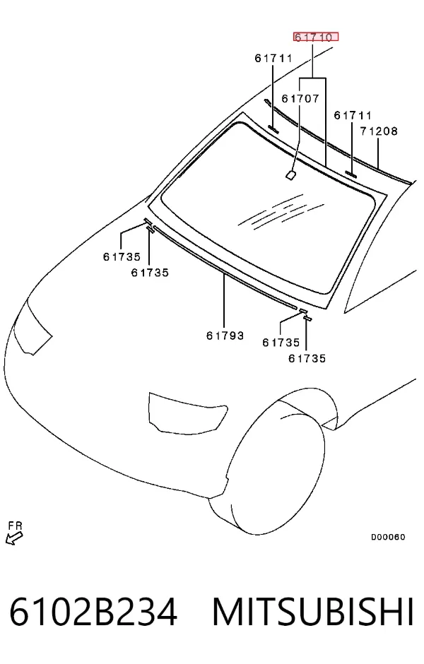 Parabrisas 6102B234 Mitsubishi
