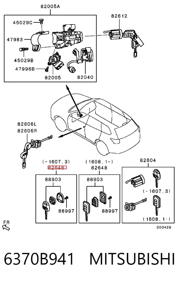 Llave de encendido 6370B941 Mitsubishi