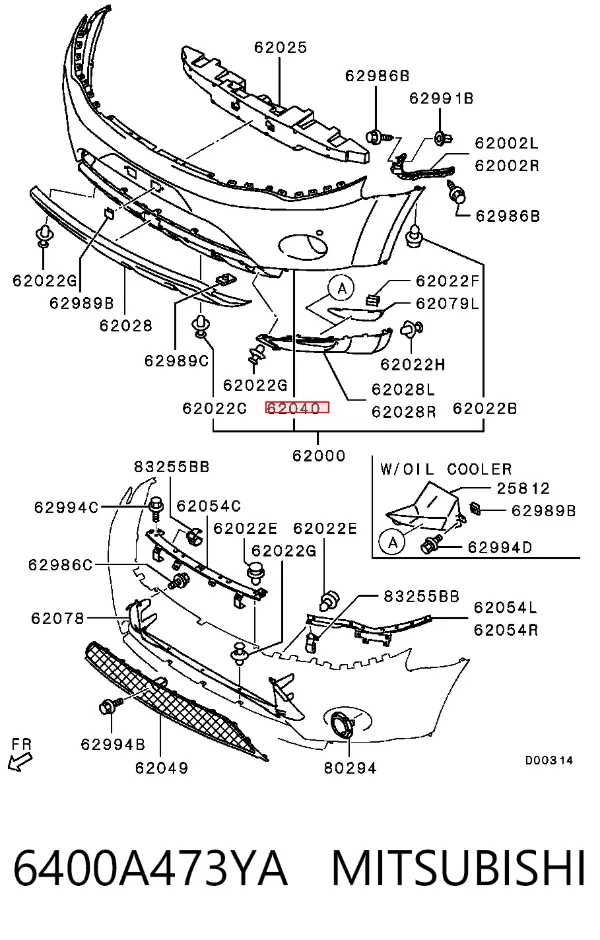 Paragolpes 6400A473YA Mitsubishi