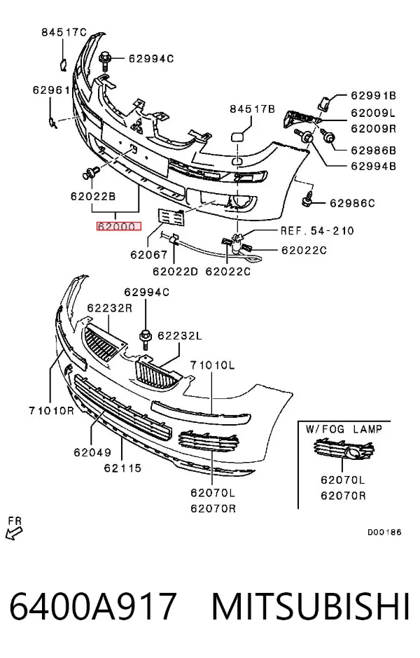 Paragolpes 6400A917 Mitsubishi