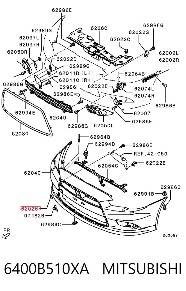 Tapa del enganche de remolcado delantera 6400B510XA Mitsubishi