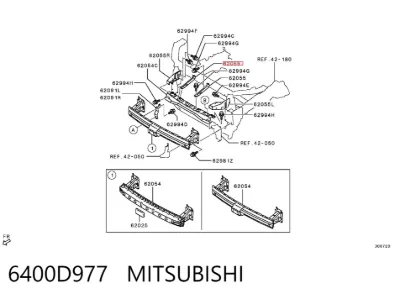 Soporte de parachoques delantero MITSUBISHI 6400D977