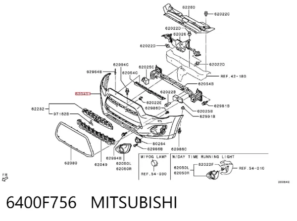 Paragolpes 6400F756 Mitsubishi