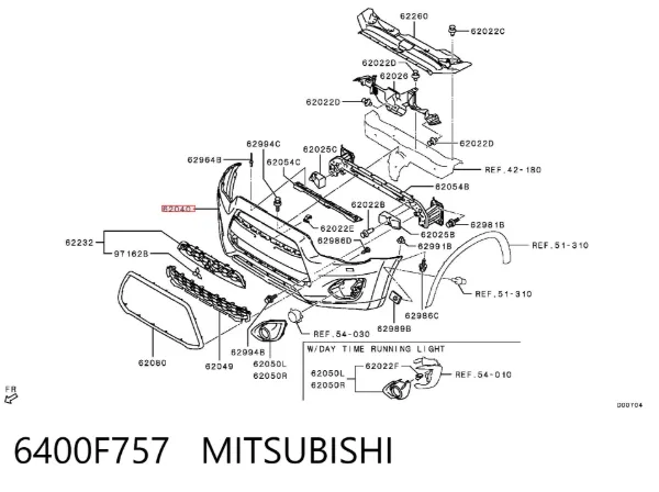 Paragolpes 6400F757 Mitsubishi