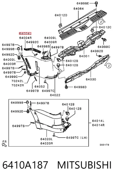 Soporte exterior izquierdo del parachoques trasero MITSUBISHI 6410A187