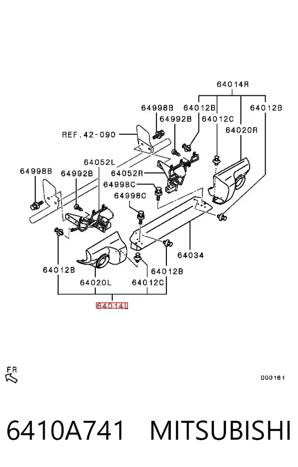 Parachoques trasero, parte izquierda 6410A741 Mitsubishi