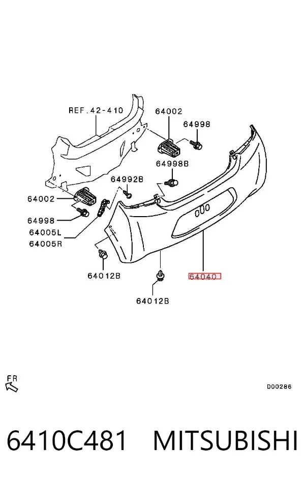 Parachoques trasero 6410C481 Mitsubishi