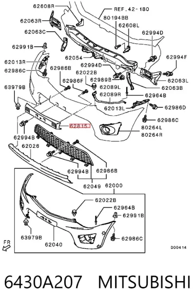Soporte de matrícula delantera MITSUBISHI 6430A207