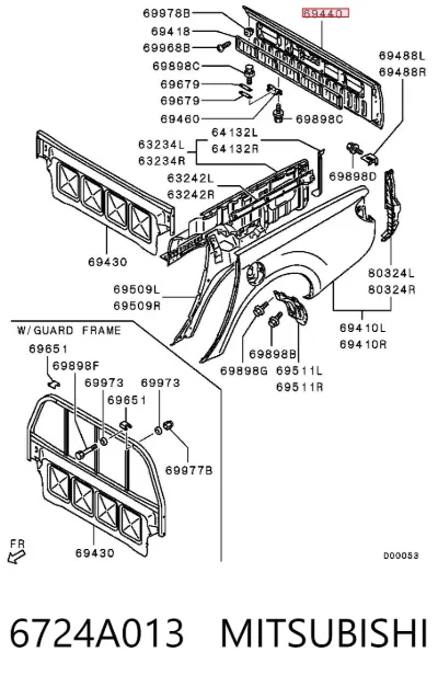 Puerta trasera MITSUBISHI 6724A013