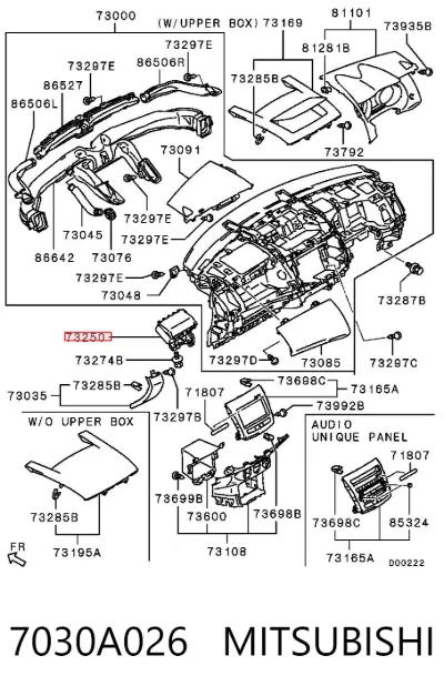 Airbag del pasajero MITSUBISHI 7030A026