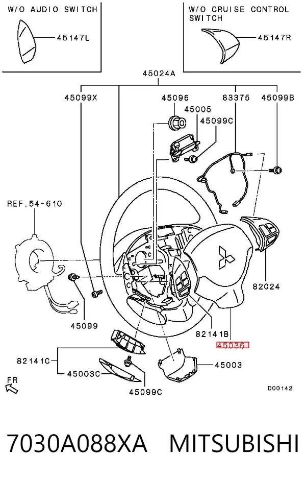 Airbag de volante 7030A088XA Mitsubishi