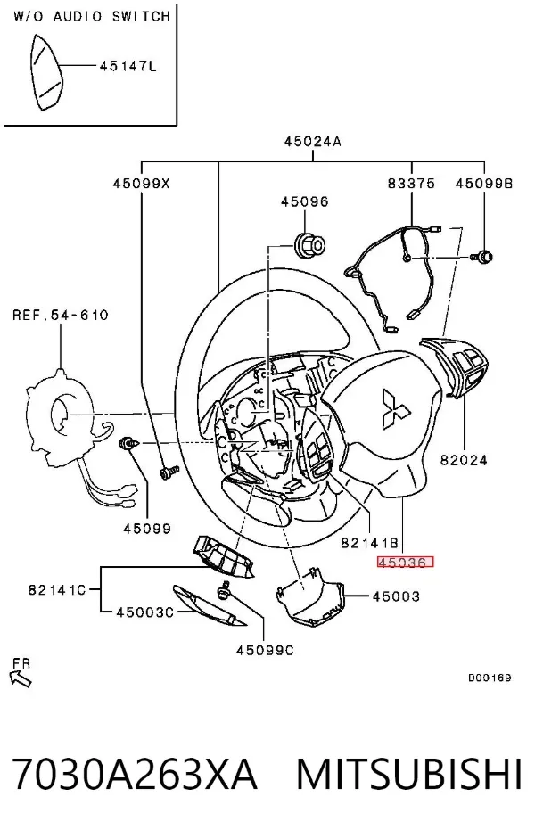 Airbag de volante 7030A263XA Mitsubishi