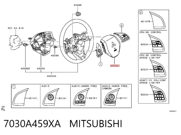 Airbag de volante 7030A459XA Mitsubishi