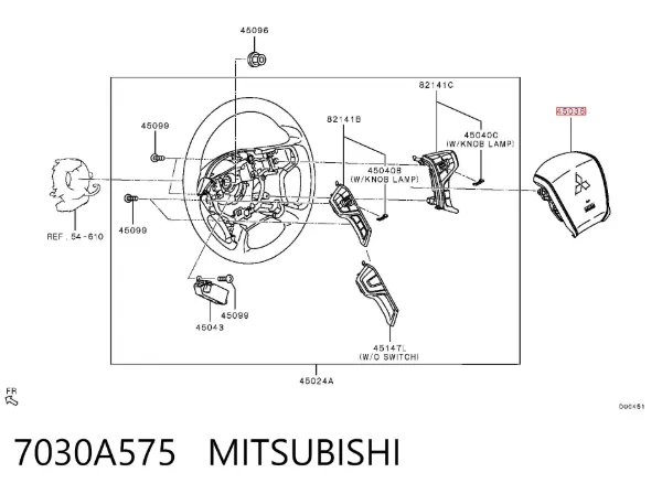 Airbag de volante 7030A575 Mitsubishi