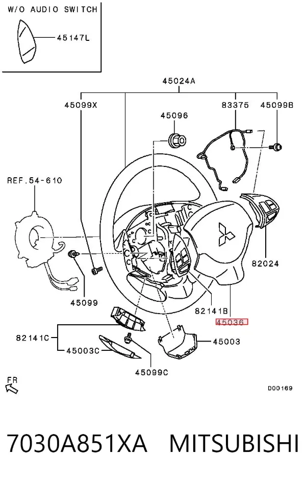 Airbag de volante 7030A851XA Mitsubishi