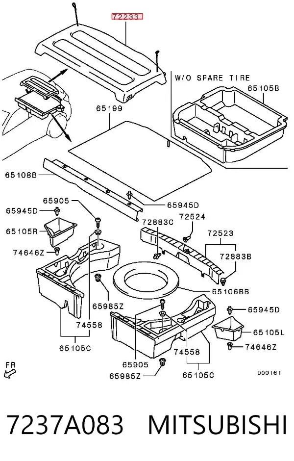 Bandeja trasera 7237A083 Mitsubishi