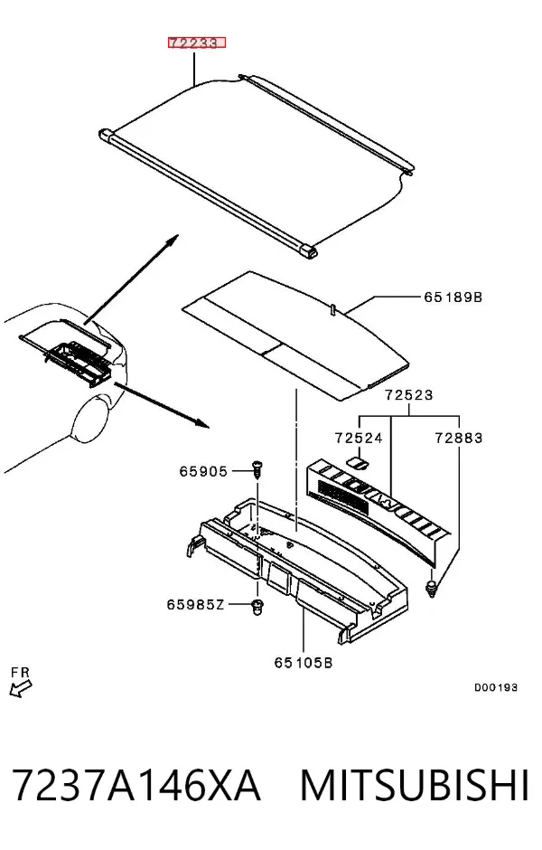 Cortina del compartimento de equipaje 7237A146XA Mitsubishi