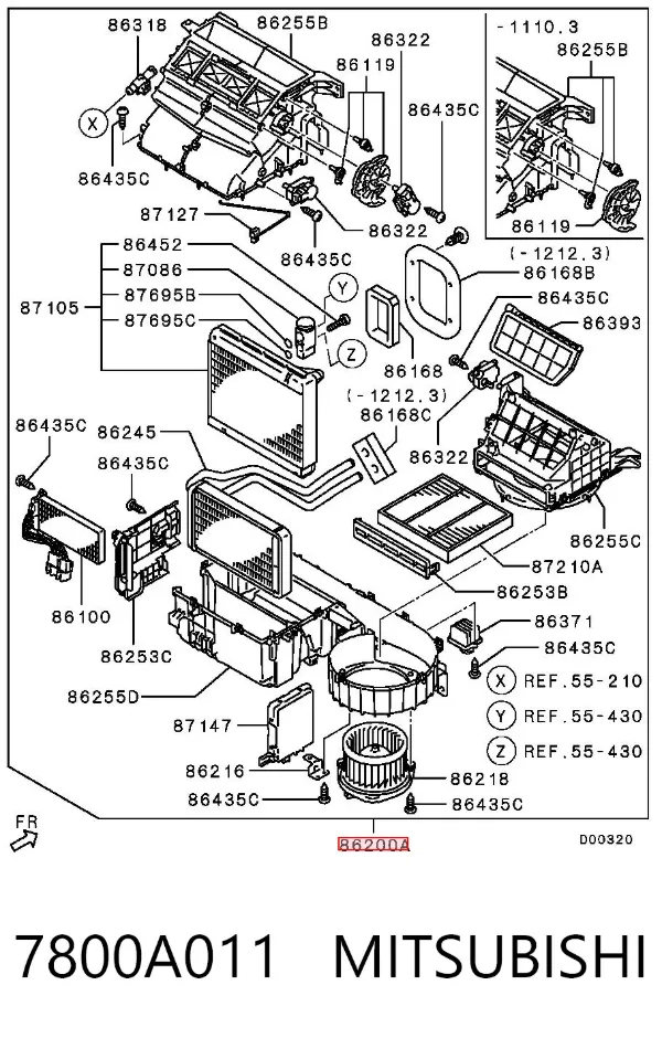 Caja de calefacción completa 7800A011 Mitsubishi