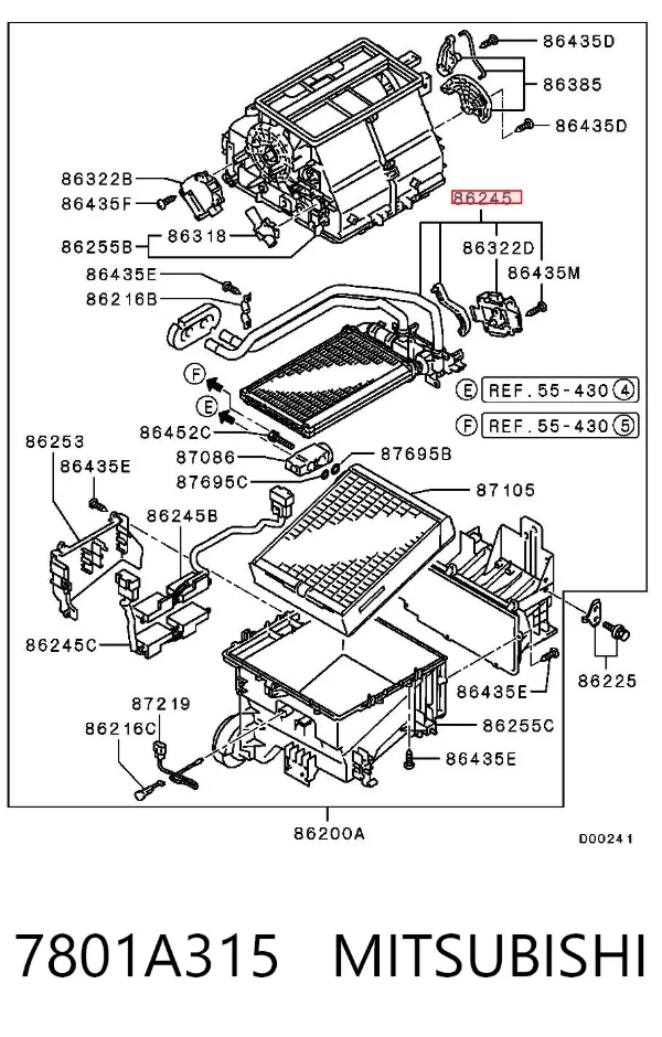 Radiador calefacción 7801A315 Mitsubishi