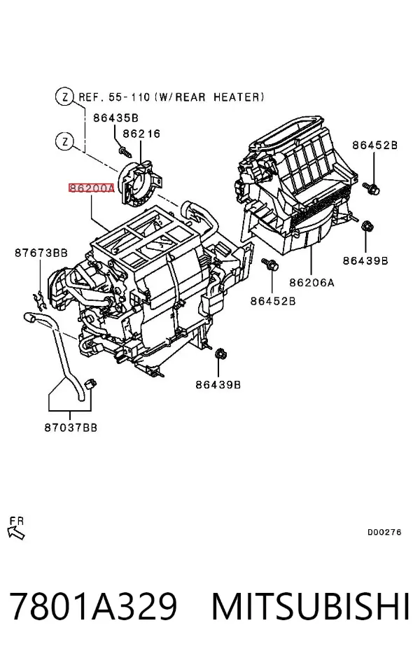 Caja de calefacción completa 7801A329 Mitsubishi