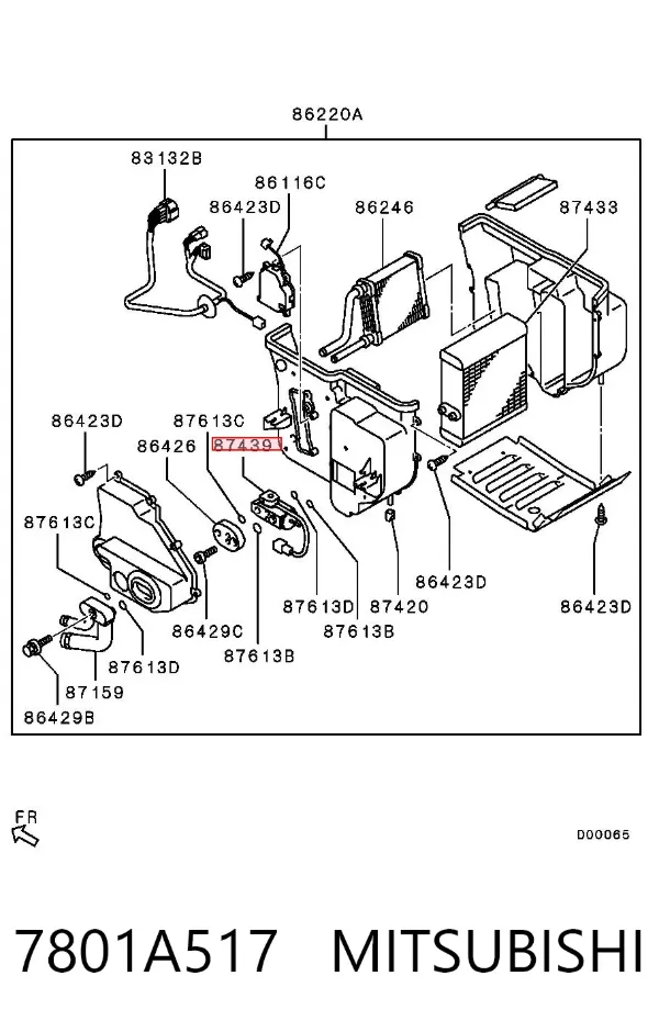 Válvula TRV del aire acondicionado 7801A517 Mitsubishi