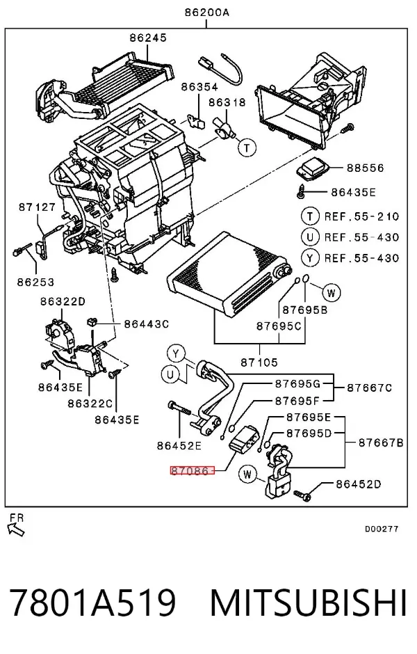 Válvula TRV del aire acondicionado 7801A519 Mitsubishi