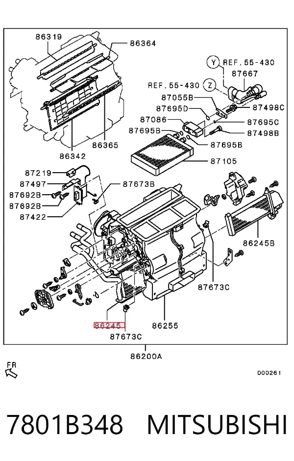 Radiador calefacción 7801B348 Mitsubishi