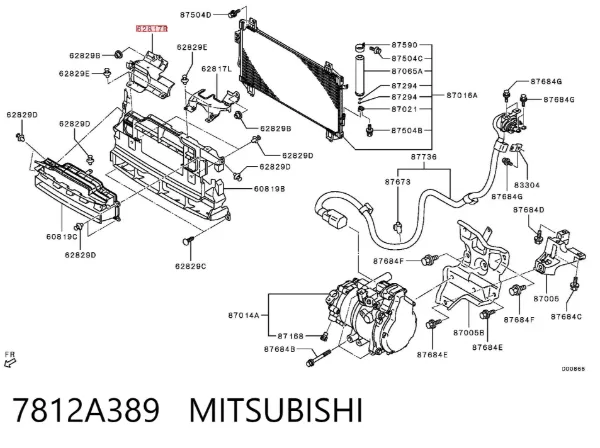 Deflector de aire superior del radiador 7812A389 Mitsubishi