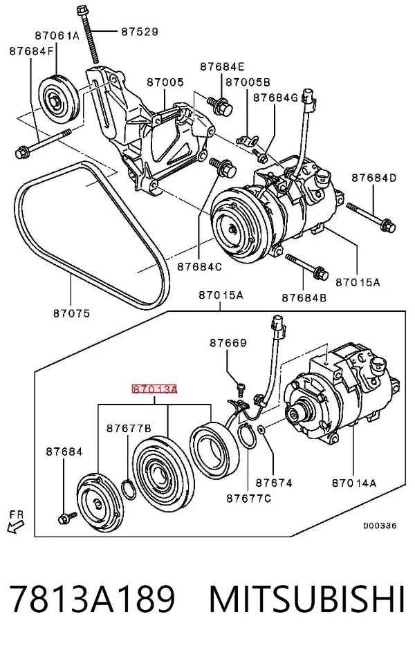 Acoplamiento magnético, compresor del aire acondicionado  7813A189 Mitsubishi