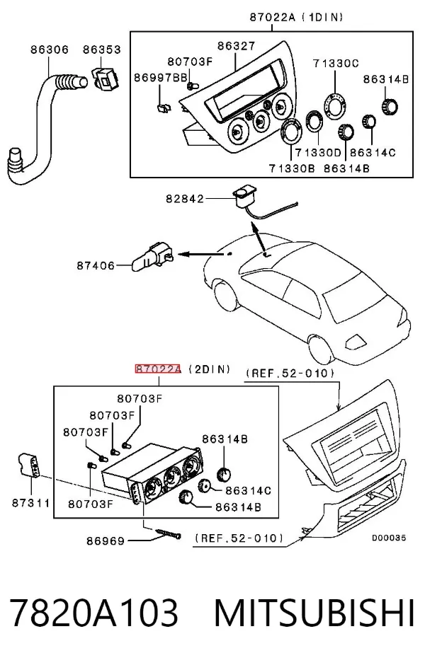 Unidad de control aire acondicionado Mitsubishi Lancer IX
