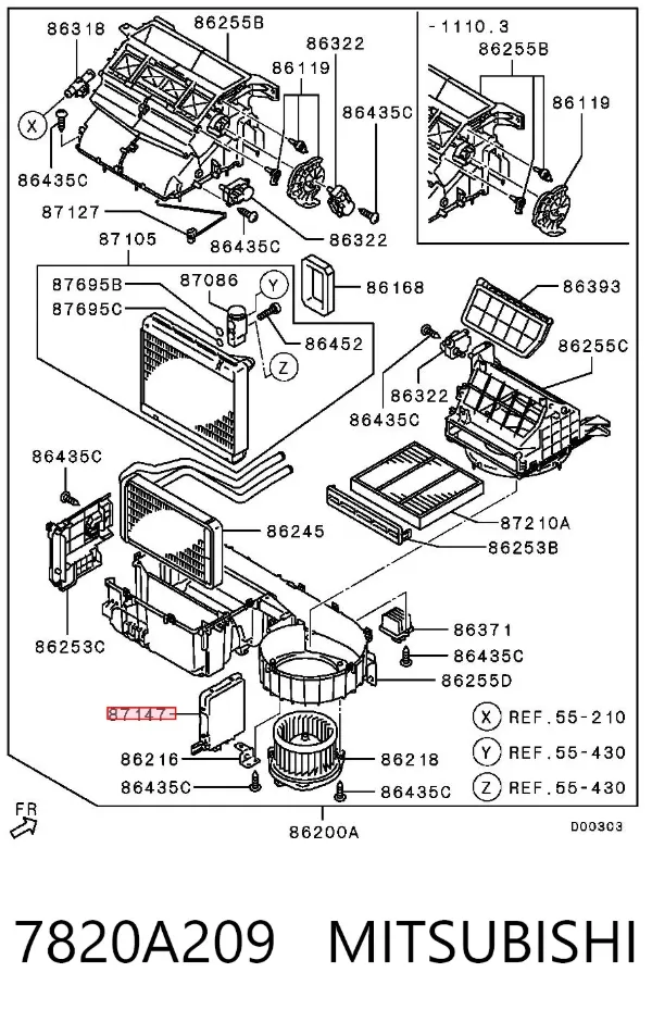 Módulo de control de climatización 7820A209 Mitsubishi