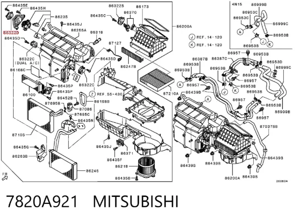 Actuador de compuerta de la calefacción 7820A921 Mitsubishi
