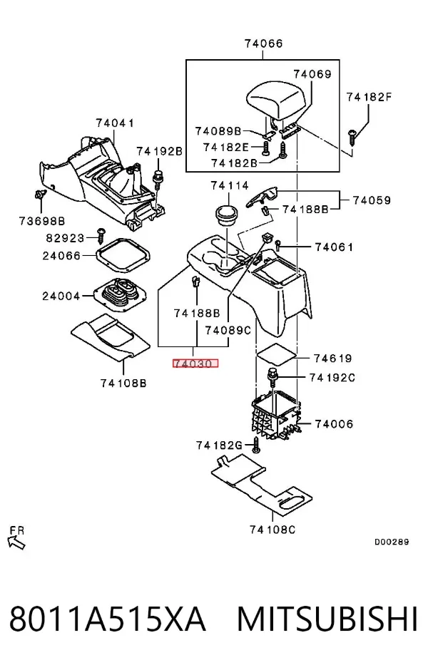 Consola central del panel de control 8011A515XA Mitsubishi