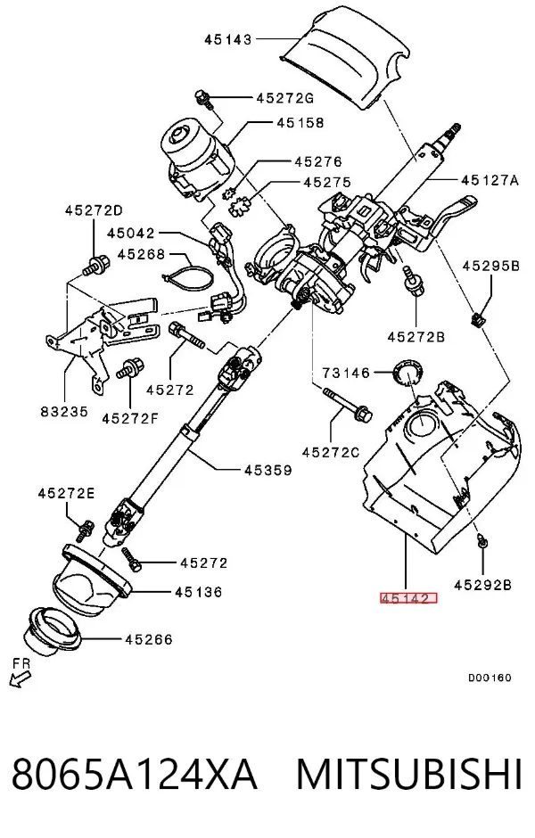 Cubierta protectora de la dirección 8065A124XA Mitsubishi