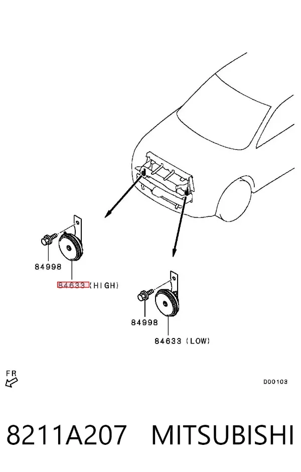 Claxon 8211A207 Mitsubishi