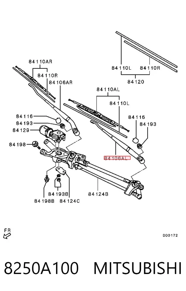 Brazo del limpiaparabrisas 8250A100 Mitsubishi