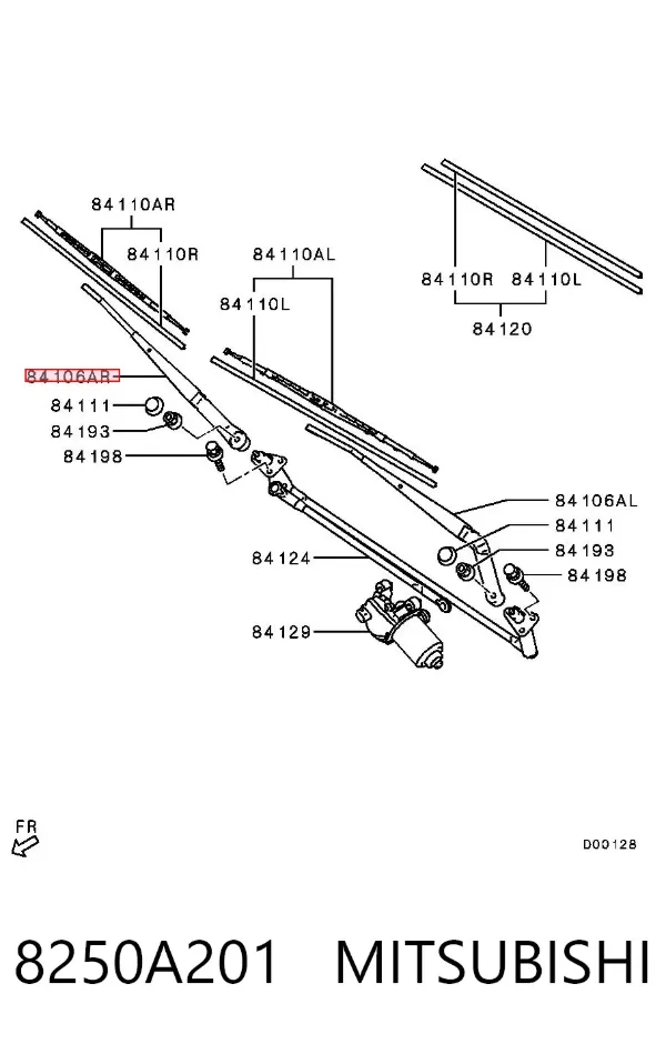 Brazo del limpiaparabrisas 8250A201 Mitsubishi