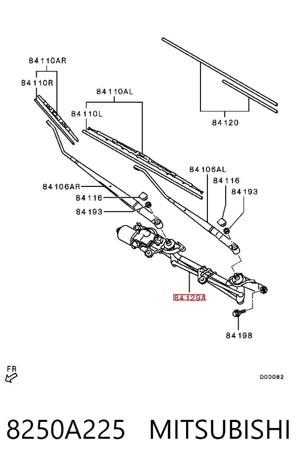 Varilla de limpiaparabrisas 8250A225 Mitsubishi