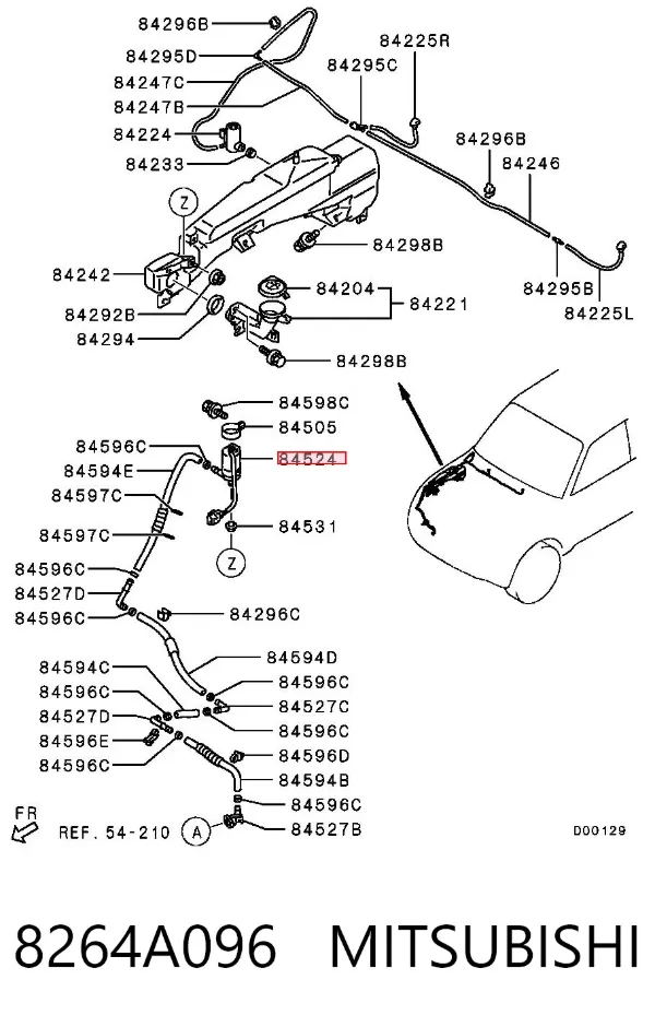 Bomba-motor de lavafaros 8264A096 Mitsubishi