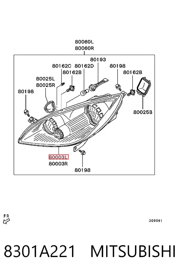Faro izquierdo 8301A221 Mitsubishi