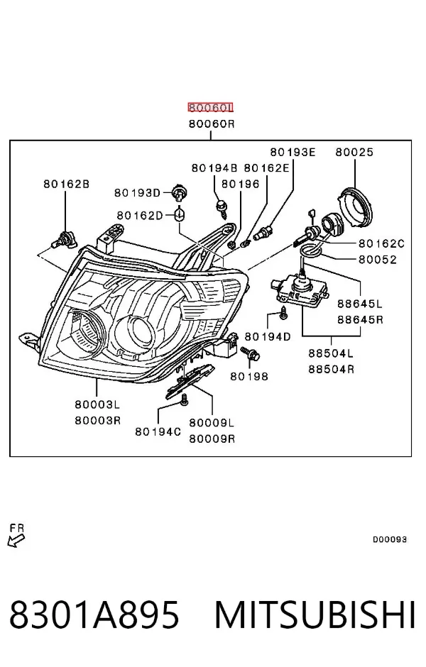 Faro izquierdo 8301A895 Mitsubishi