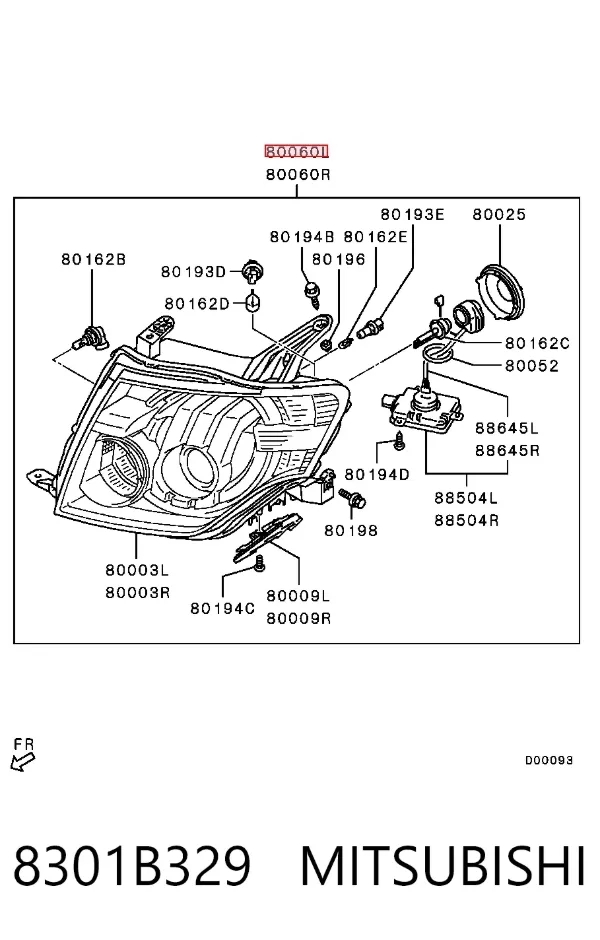 Faro izquierdo 8301B329 Mitsubishi