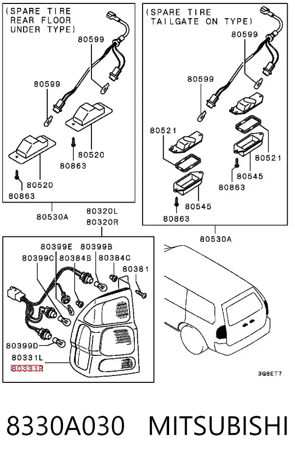 Piloto trasero derecho Mitsubishi Pajero SPORT I